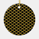 M Gold Desk Mat mit modernem Black Dot Style Circl Keramik Ornament (Vorne)