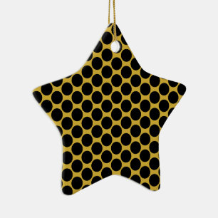 M Gold Desk Mat mit modernem Black Dot Style Star Keramik Ornament