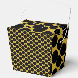 M Gold mit schwarzem Dot-Stil Ausstieg 3x2,75x3,75 Geschenkschachtel