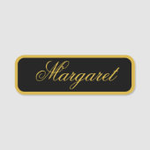 M Gold Schwarzes Klassisches Namensschild mit indi (Vorderseite)