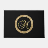M goldenes Monogramm schwarz Fußmatte (Vorderseite)