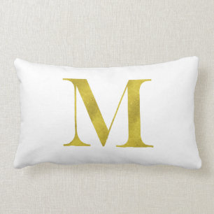 M Grabungsvorlage für Monogram Gold Imitats Glitz Lendenkissen
