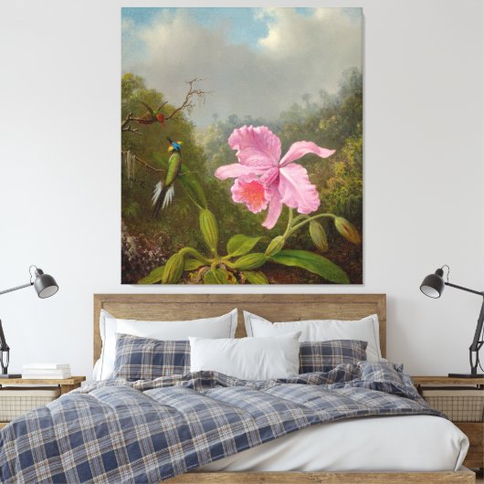 M. HEADE - Bekämpfung von Humingvögeln mit rosa Or Leinwanddruck (Insitu (Schlafzimmer))