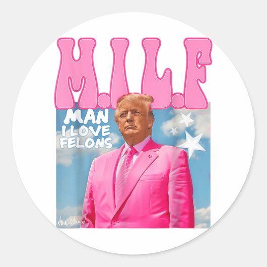 M.i.l.f Mann I Liebe Felons Funny Trump Pink 2024 Runder Aufkleber (Vorderseite)