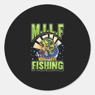 M.I.L.F Mann I Liebe Fischerei Fischer Runder Aufkleber