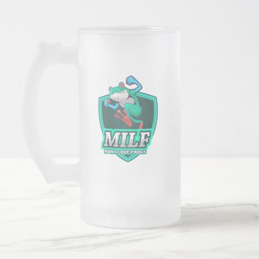 M.I.L.F. - Mann, I Liebe Frogs Mattglas Bierglas (Links)