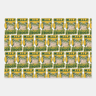 M.I.L.F Mann I Liebe Frösche Wrapping Paper, Frosc Geschenkpapier Set