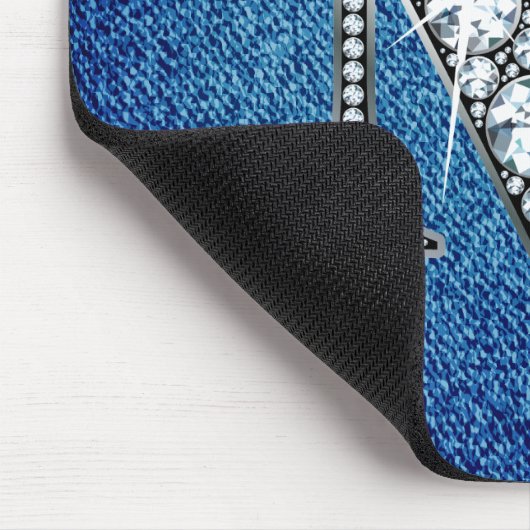 M Imitate -"Diamant Bling" auf Denim Mousepad (Ecke)