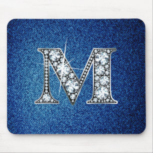 M Imitate -"Diamant Bling" auf Denim Mousepad