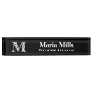 M Imitate Diamond Desk Namplate Namensplakette