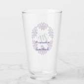 M Initial Boho Purple Flowers Niedlich Girl Hübsch Glas (Rückseite)