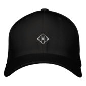 M Initialen oder Logo Monogramm Flexfit Wollmütze  Bestickte Baseballkappe (Vorderseite)
