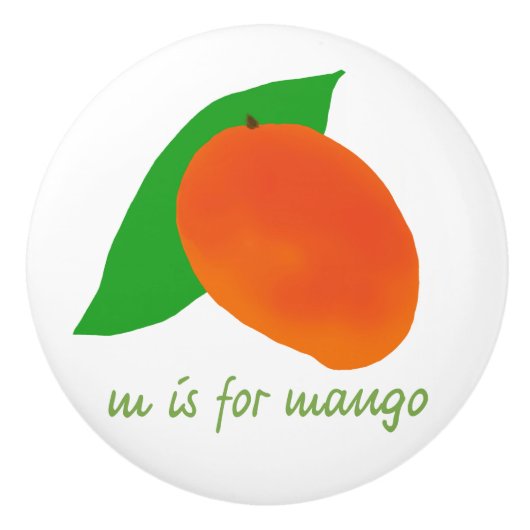 "m is for mango" für Kinder Keramikknauf (Vorderseite)