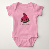 M is for Melon Pink Watermelon Juicy Fruit Slice