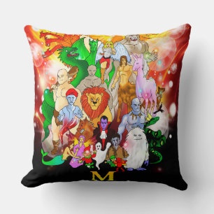 m is for mythic Throw Pillow Kissen