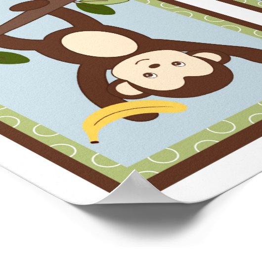 M ist für das Monkey Dschungel Kinderzimmer Mauer Poster (Ecke)
