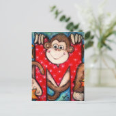M ist für den Affen Postkarte (Stehend Vorderseite)