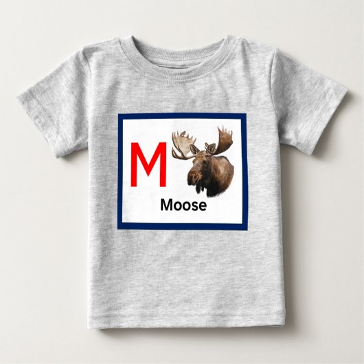 M ist für Elch Baby T-shirt (Vorderseite)
