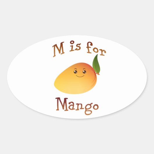 M ist für Mango Ovaler Aufkleber (Vorderseite)