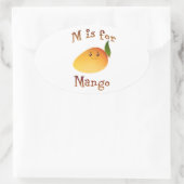 M ist für Mango Ovaler Aufkleber (Tasche)