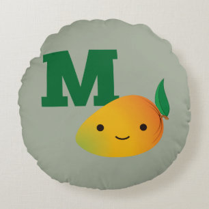 M ist für Mango Rundes Kissen