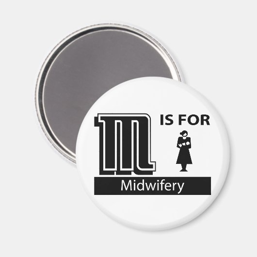 M ist für Midwifery Magnet (Vorderseite/Rückseite)