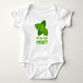 M ist für MINT Green Veggie Alphabet m Baby Strampler