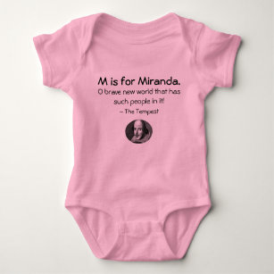 M ist für Miranda • Ein kleines Shakespeare-Shirt Baby Strampler