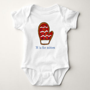 M ist für Mitten Red Sugar Cookie Weihnachten Wint Baby Strampler