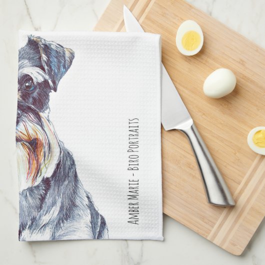 M ist für Zwergschnauzer Handtuch (Viertel Falte)