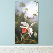 M. J. HEADE zwei Hummingvögel über einer weißen Or Leinwanddruck (Insitu (Holzboden))