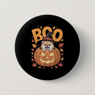 M Kostüm auf Kürbis Halloween Meranian Button
