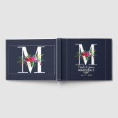 M Letter Initial Monogram Floral Name Wedding Gästebuch (Voll)