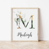 M Letter Monogram Greenerity Kinderzimmer Name Wal Poster