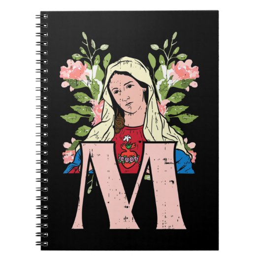 M Mary Jungfrau Heiliges Herz Jesus Religiöse Cath Notizblock (Vorderseite)