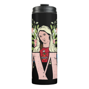 M Mary Jungfrau Heiliges Herz Jesus Religiöse Cath Thermosbecher