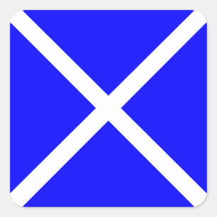 "M" (Mike) Code des Signalflagge Quadratischer Aufkleber