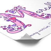 M monogram art Marcella girls name meint poster (Ecke)