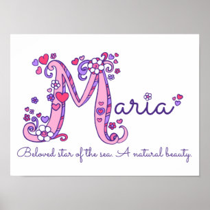 M monogram art Maria girls name meint poster