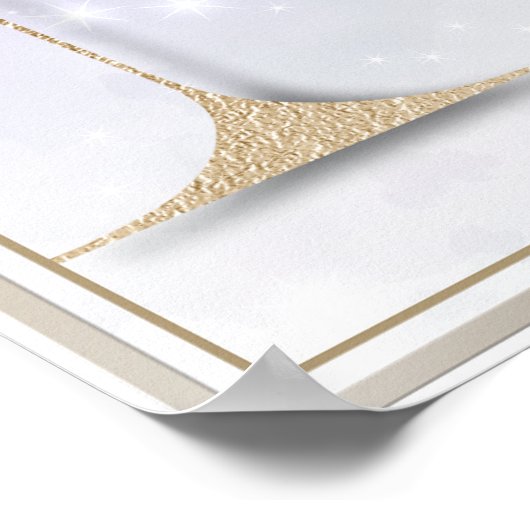 M Monogram Burgundy Floral Poster (Ecke)