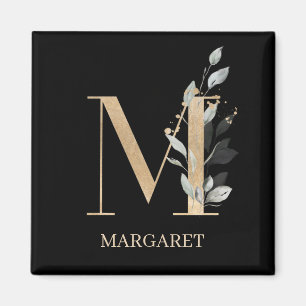 M Monogram Floral Personalisiert Magnet