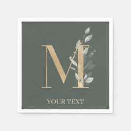 M Monogram Floral Personalisiert Napkins Serviette