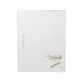 M Monogram Floral Personalisiert Notepad Notizblock (Rotiert)