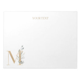 M Monogram Floral Personalisiert Notepad Notizblock