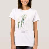 M Monogram Gold Greenery Blätter Elegant T-Shirt (Vorderseite)