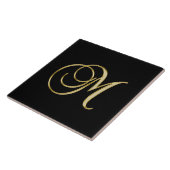 M Monogram Gold Script Fliese (Seite)
