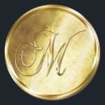 M Monogram Imitate Gold Umschlag Aufkleber Sticker<br><div class="desc">M Monogram Imitate Gold Umschlag oder Günstige Siegel. Diese klassischen Rundaufkleber sind mit nichtmetallischer Tinte auf einem flachen Aufkleber bedruckt, um wie Gold auszusehen. Sie sind nicht geschrägt oder geprägt, sondern so gestaltet, als wären sie geschrägt oder geprägt. Diese monogramm-Siegel in Gold werden auf weißem Hintergrund gedruckt, es sei denn,...</div>