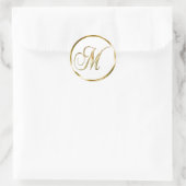M Monogram Imitate Gold Umschlag oder Günstige Sie Runder Aufkleber (Tasche)
