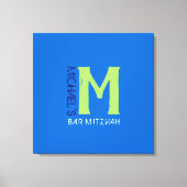 M Monogram, Initial Bar Bat Mitzvah Sign-In Board Leinwanddruck (Vorderseite)