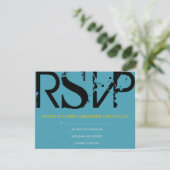 M Monogram Initials Bar Bat Mitzvah Reply Card RSVP Karte (Stehend Vorderseite)